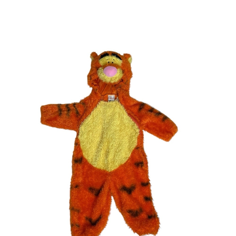 DISNEY TIGGER BABY COSTUME - INFANT SIZE - PLUSH HOODED ONESIE - Picture 2 of 7